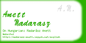 anett madarasz business card